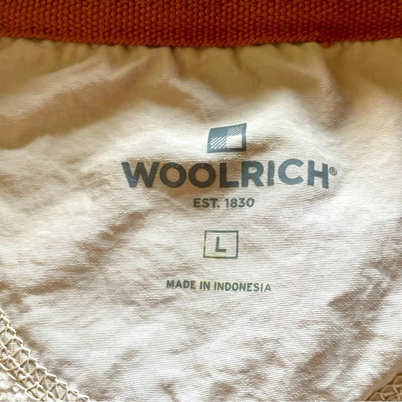 Woolrich Knit Fleece Sweatshirt V-Neck Cream Large - Picture 9 of 13